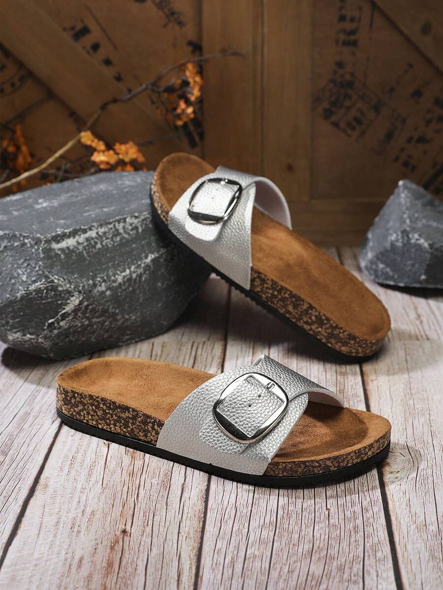 Damen Flache Outdoor Hausschuhe Mit Schnalle
