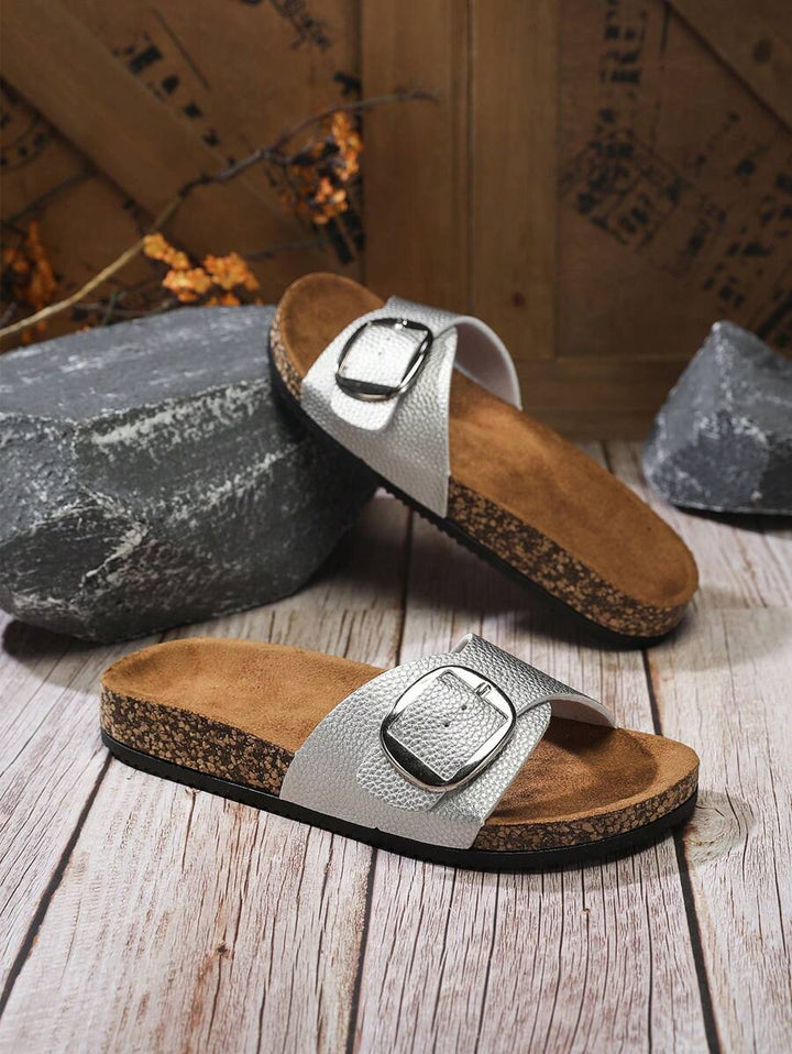 Damen Flache Outdoor Hausschuhe Mit Schnalle