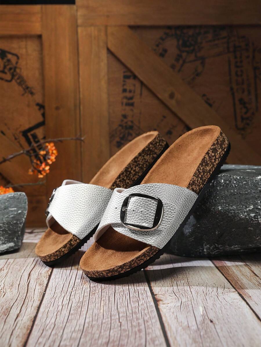 Damen Flache Outdoor Hausschuhe Mit Schnalle