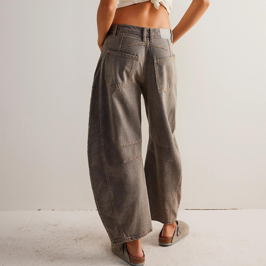 Damen Baggy Jeans Mit Hoher Taille