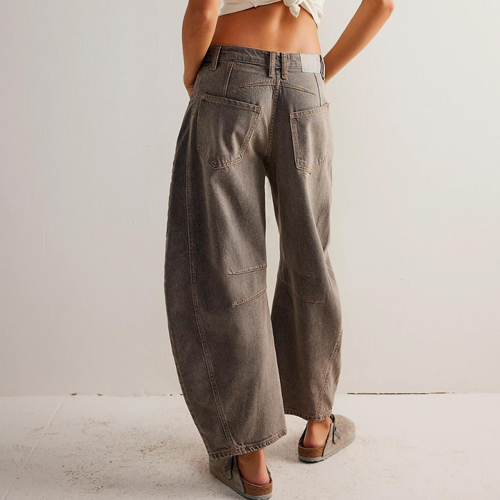 Damen Baggy Jeans Mit Hoher Taille