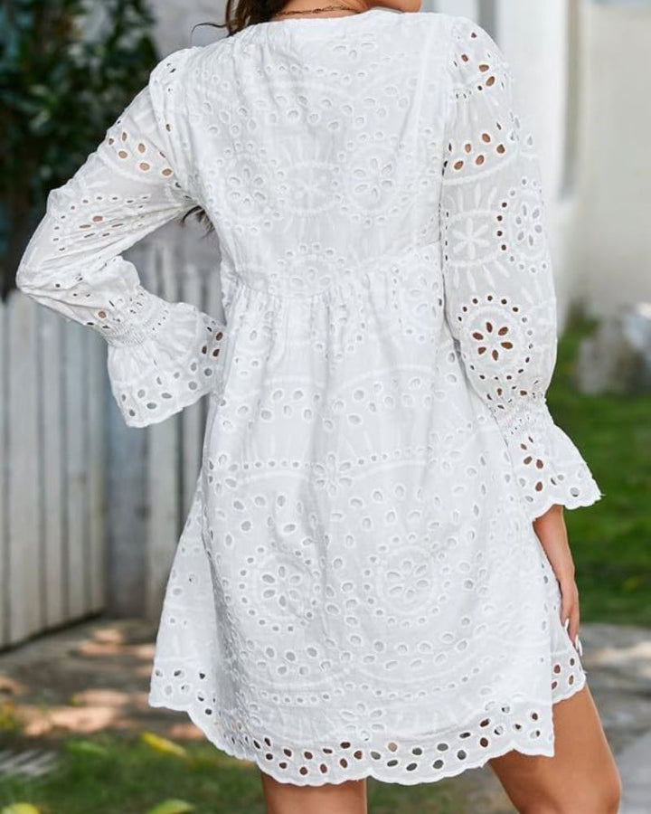 Damen Kleid Mit Spitze Und Schwung