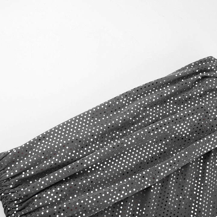Damen Pailletten Schulterfreies Langes Kleid