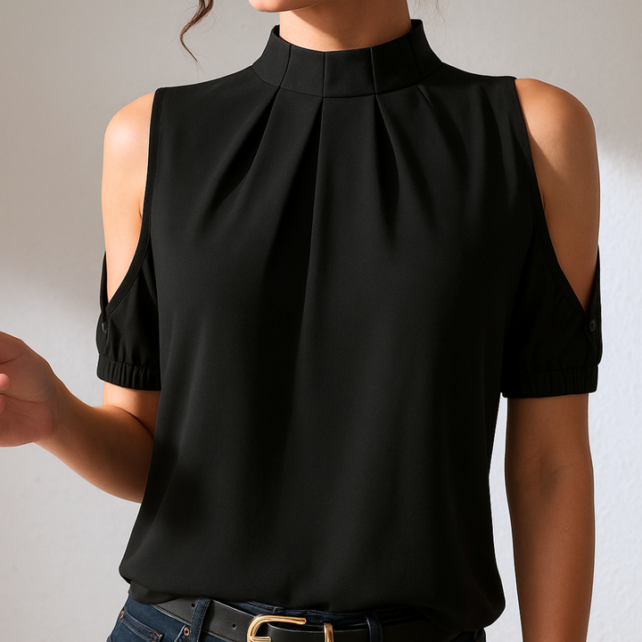 Damen Chiffon Bluse Mit Neckholder