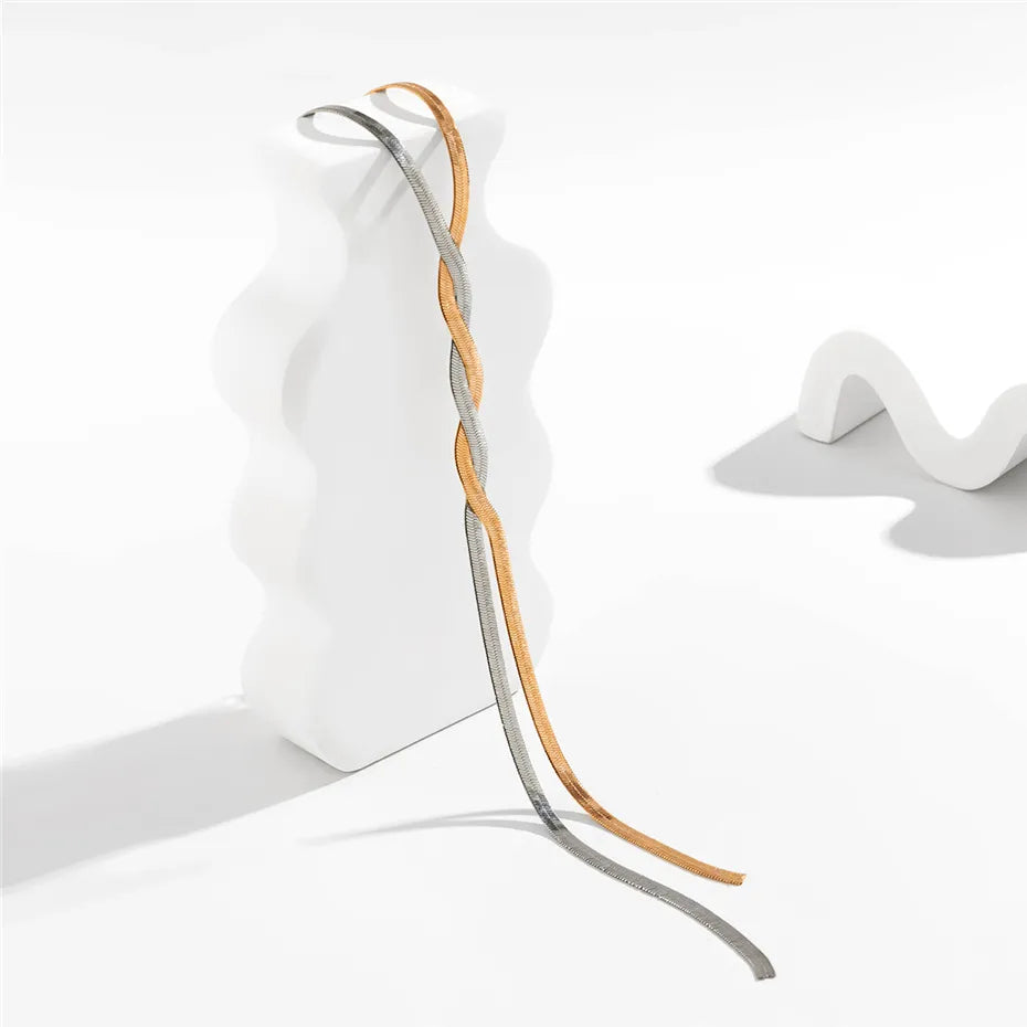 Lange Kette – SleekLuxe – Elegant & verstellbar – Geflochtene Glieder