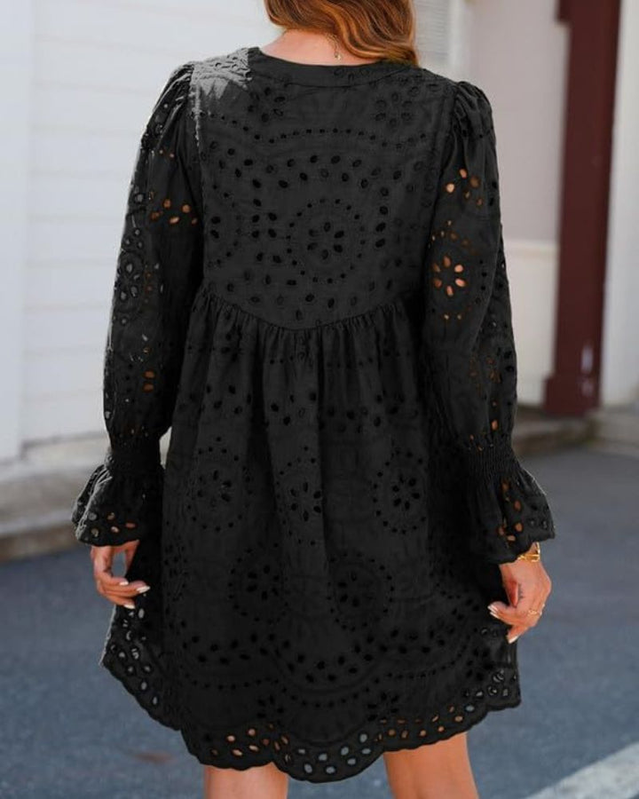 Damen Kleid Mit Spitze Und Schwung
