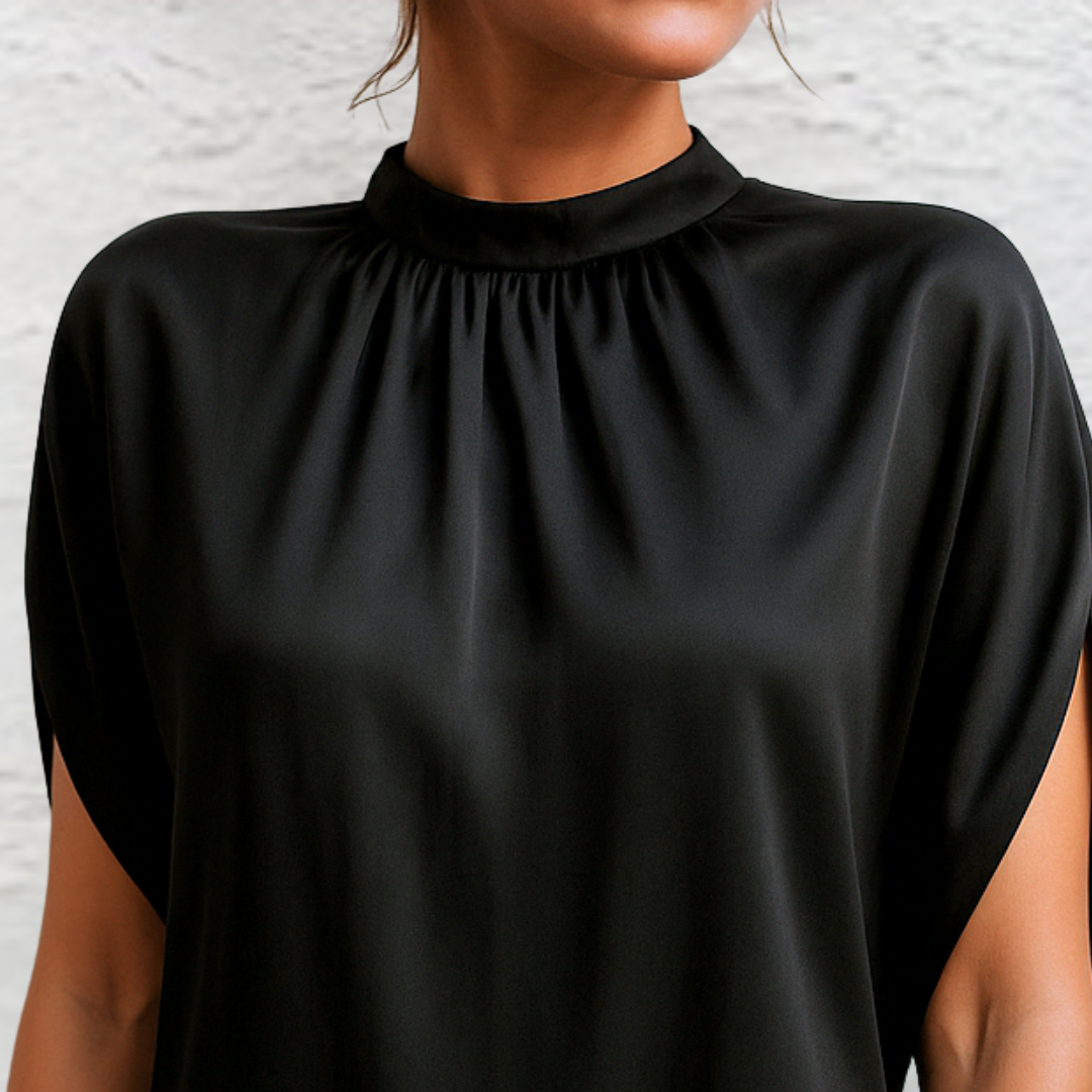 Damen Seidenkleid Mit Rundhalsausschnitt