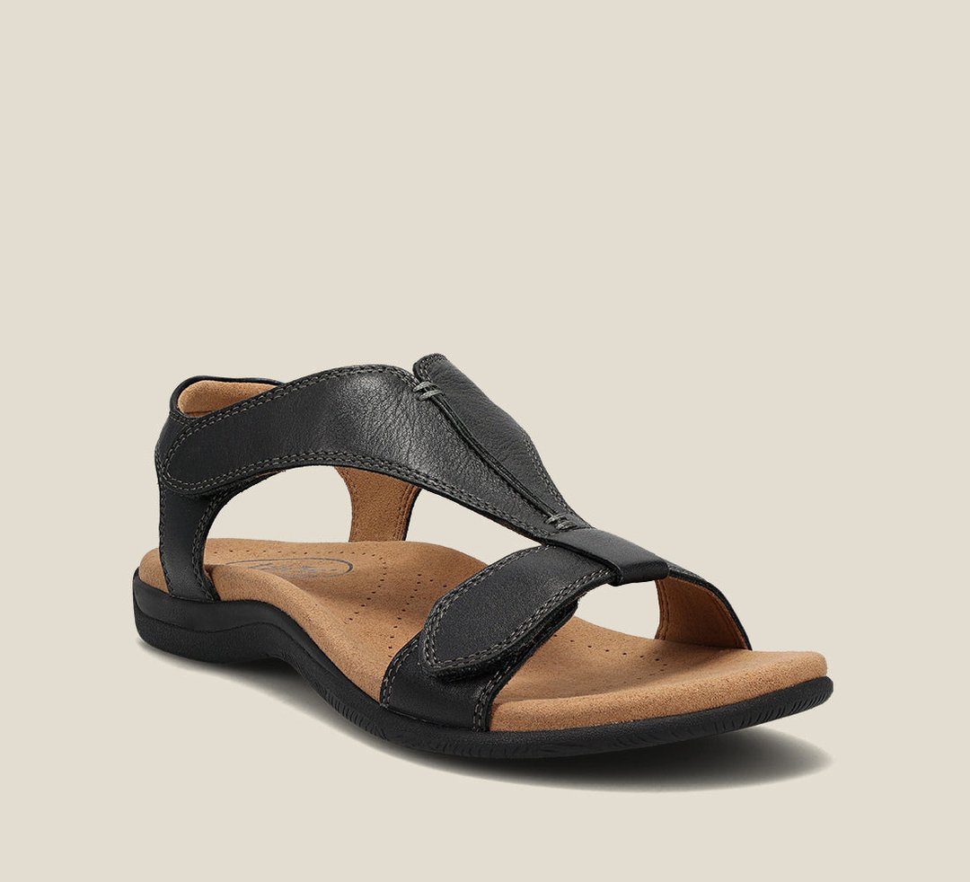 Damen Flache Ledersandalen