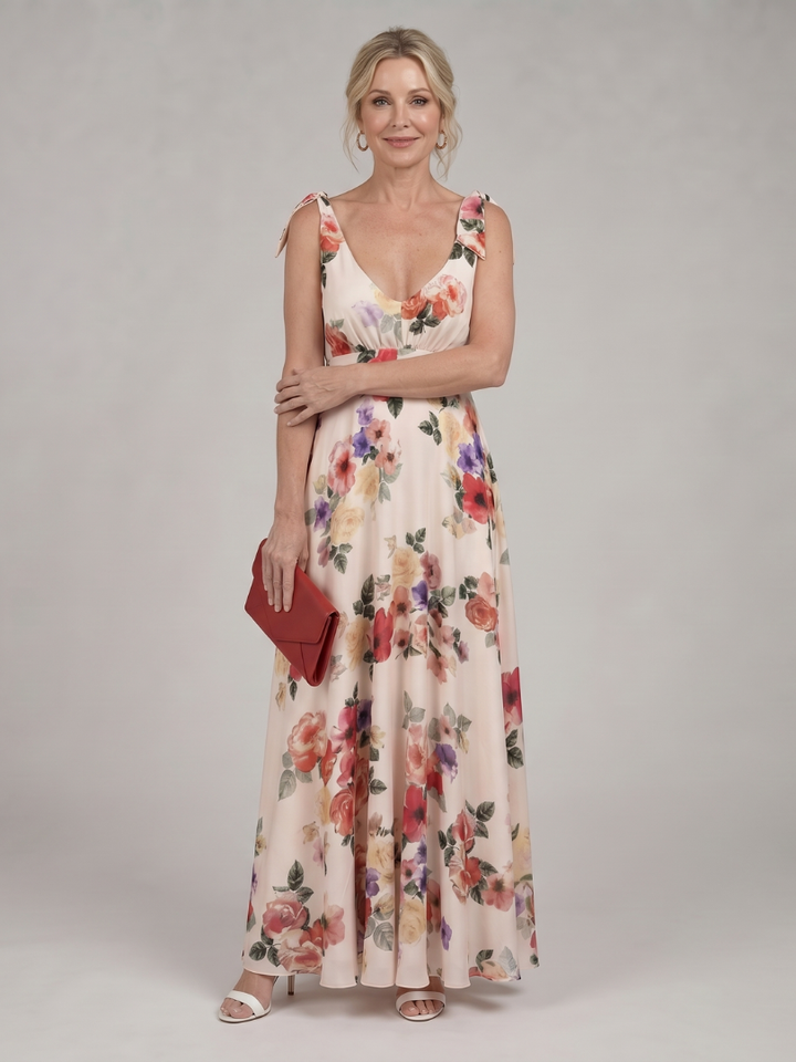 Elarose | Ärmelloses Maxikleid mit fließendem Rock
