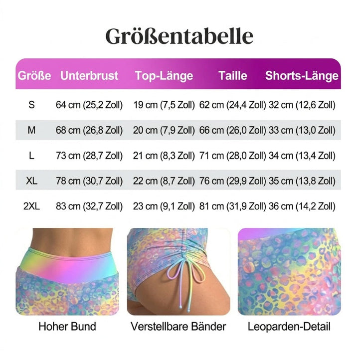 Bikini-Set mit Bindeband & Boyshorts – Zweiteiliger Badeanzug für Strand & Pool