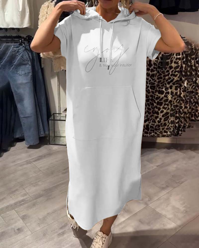 Damen Midikleid Mit Kapuze