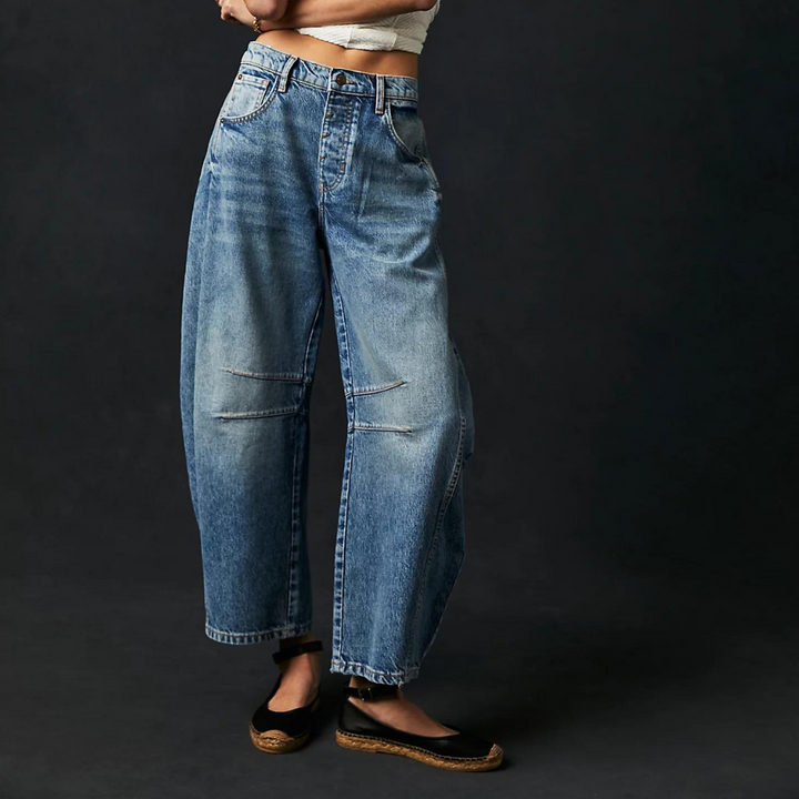 Damen Baggy Jeans Mit Hoher Taille