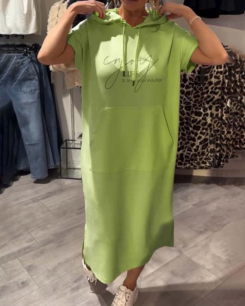 Damen Midikleid Mit Kapuze