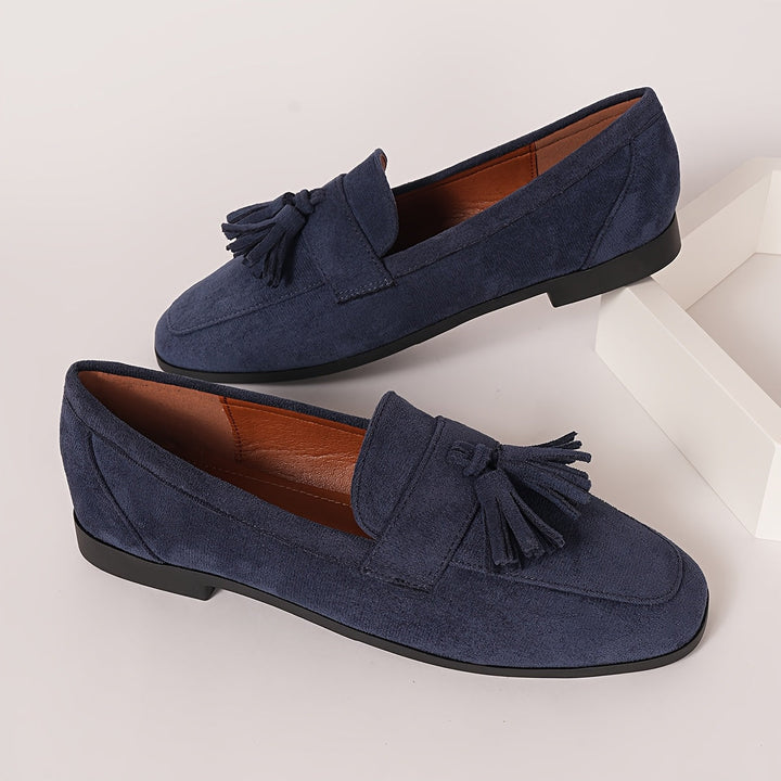 Damen Vintage Slip-On Flats Mit Quasten – Weiche Sohle Komfortschuhe