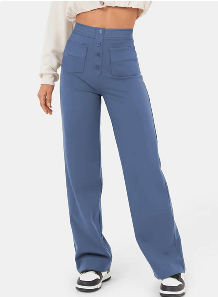 Damen Stretchhose Mit Hohem Bund