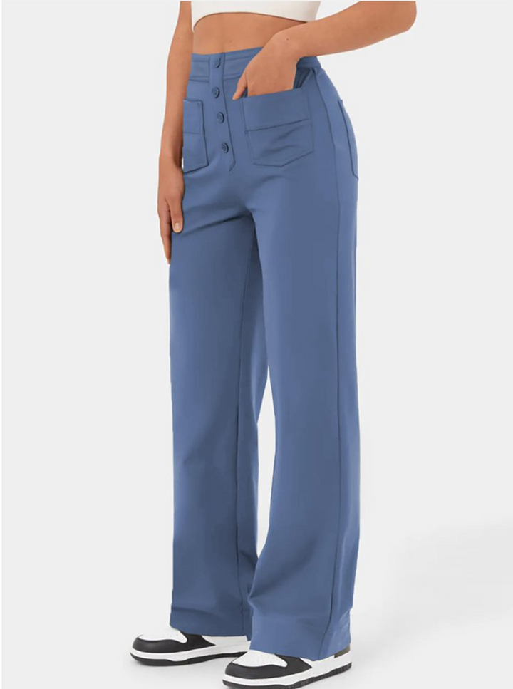 Damen Stretchhose Mit Hohem Bund