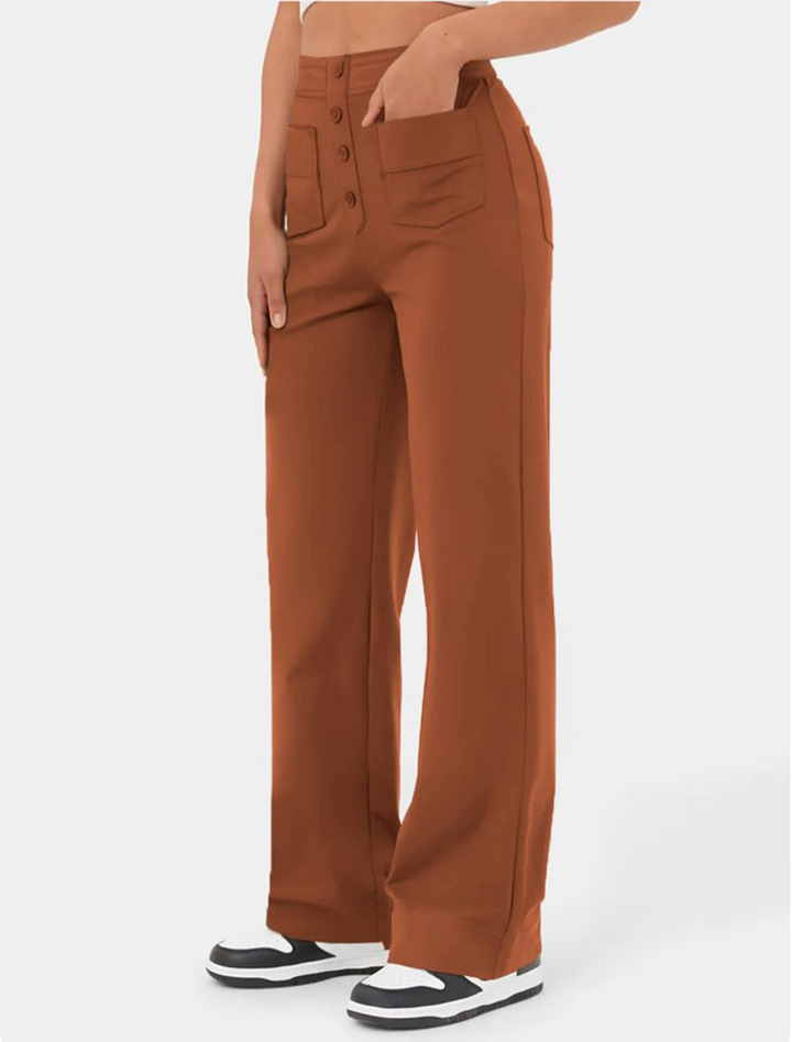 Damen Stretchhose Mit Hohem Bund