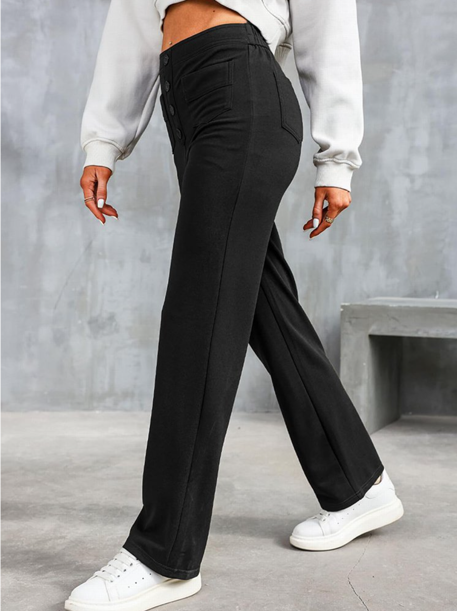Damen Stretchhose Mit Hohem Bund