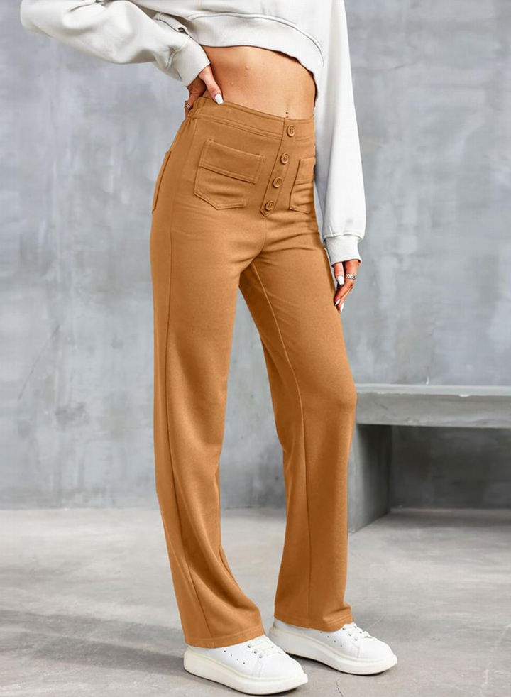 Damen Stretchhose Mit Hohem Bund