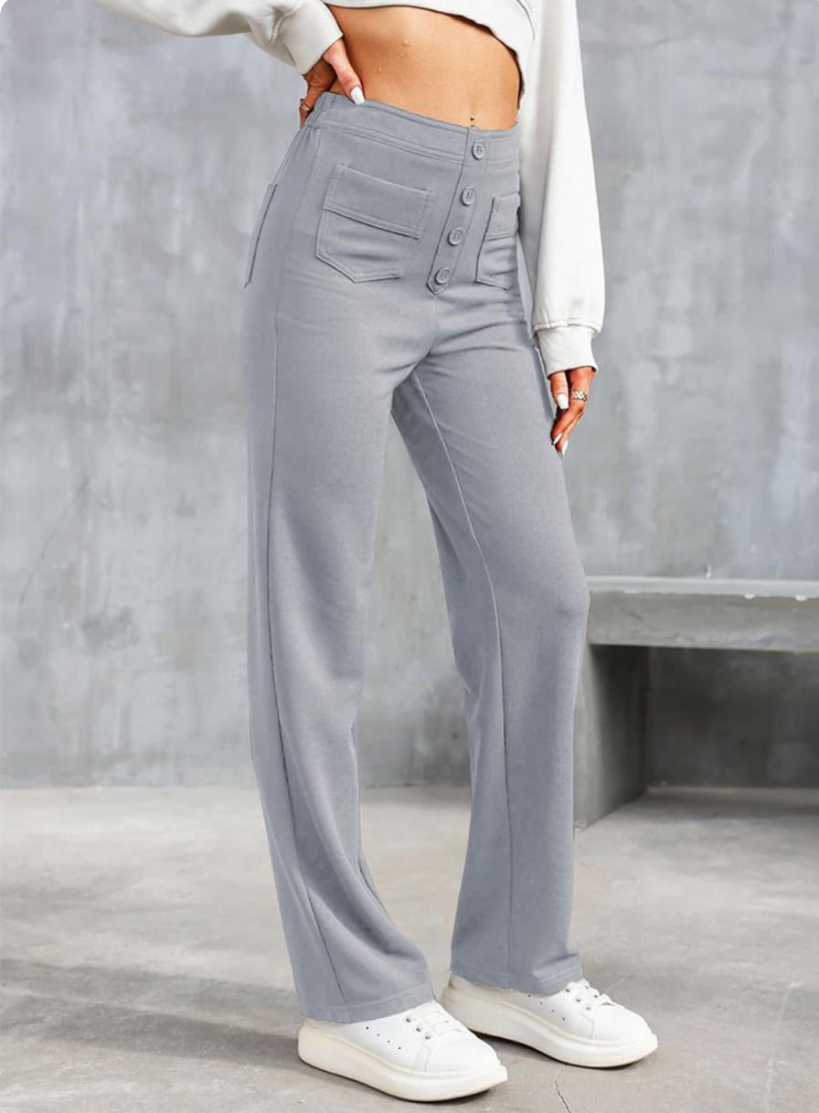 Damen Stretchhose Mit Hohem Bund