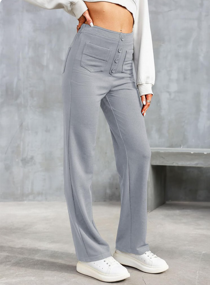 Damen Stretchhose Mit Hohem Bund