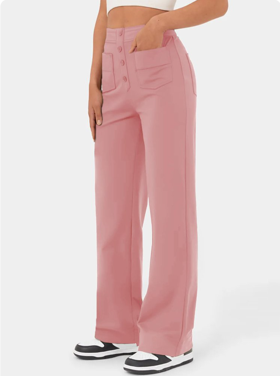 Damen Stretchhose Mit Hohem Bund