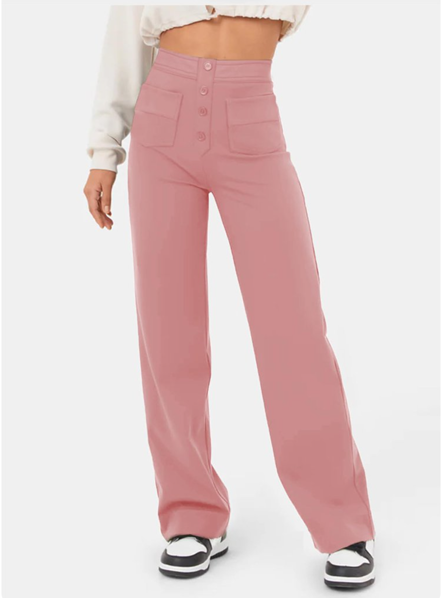 Damen Stretchhose Mit Hohem Bund