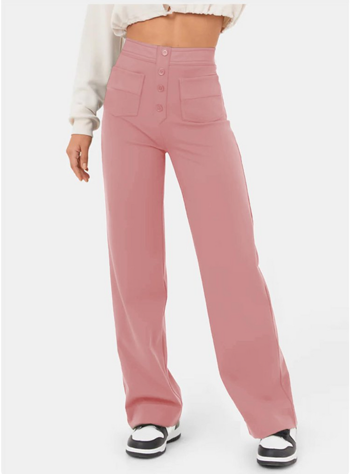 Damen Stretchhose Mit Hohem Bund