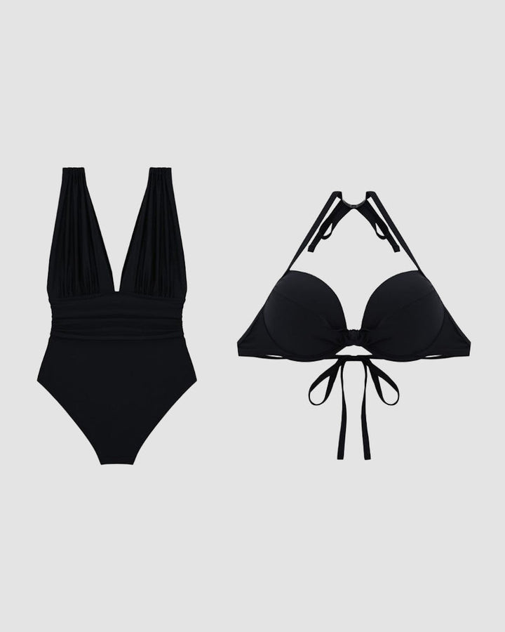 Damen Schwarzes Bikini Set