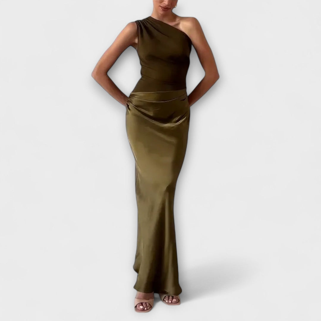 Damen Ein Schulter Silhouette Abendkleid