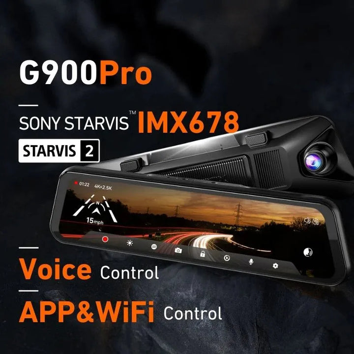 WOLFBOX G900Pro 12 MP WiFi-Touchscreen-Rückspiegel-Dashcam Smart Mirror