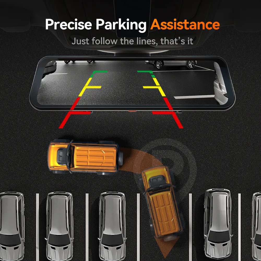 WOLFBOX G900Pro 12 MP WiFi-Touchscreen-Rückspiegel-Dashcam Smart Mirror