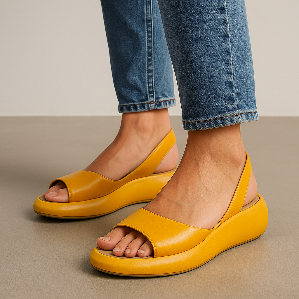 Leichte Damen-Plateausandalen mit offener Zehenpartie – rutschfeste Komfortsohle