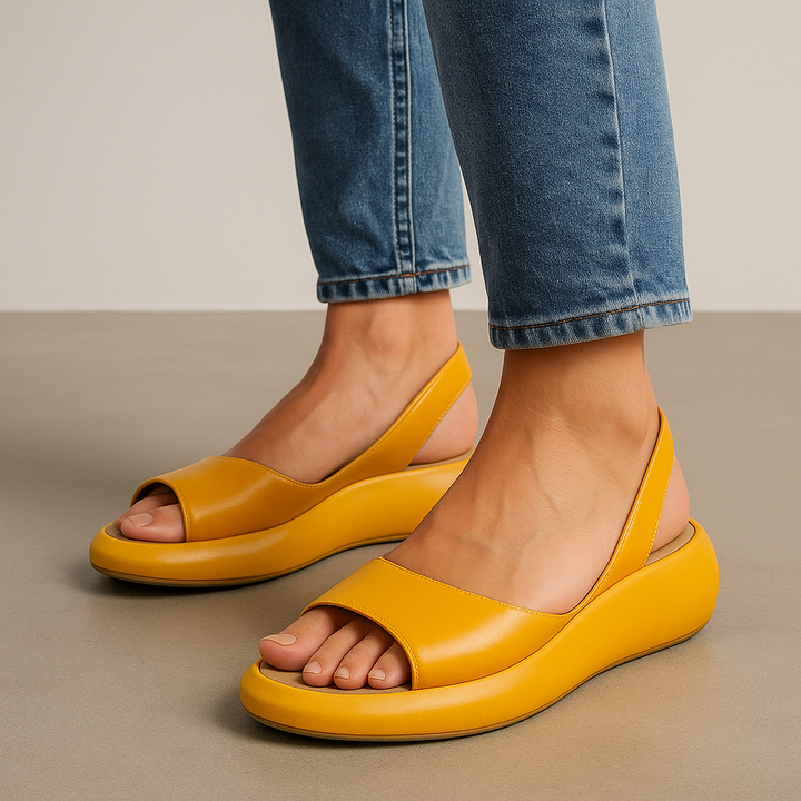 Leichte Damen-Plateausandalen mit offener Zehenpartie – rutschfeste Komfortsohle