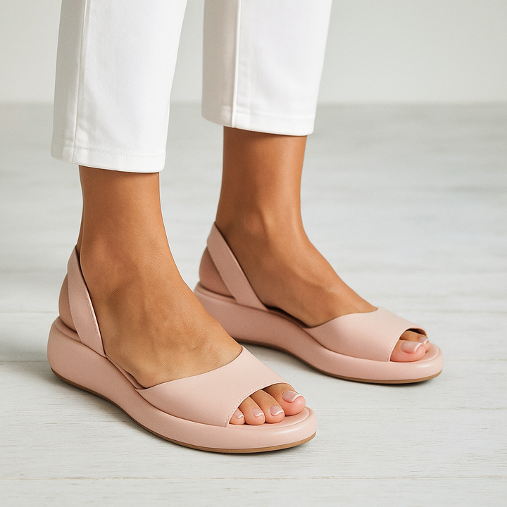 Leichte Damen-Plateausandalen mit offener Zehenpartie – rutschfeste Komfortsohle