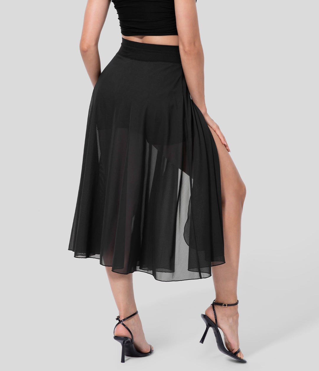 Damen Chiffonrock Mit Hohem Bund