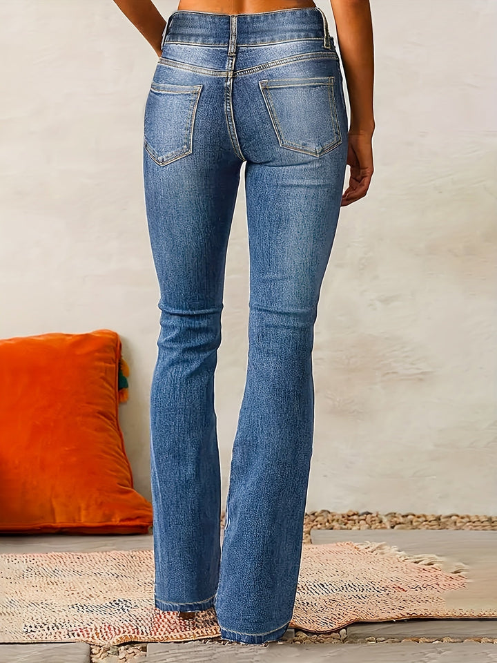 Ausgestellte Damenjeans mit hoher Taille