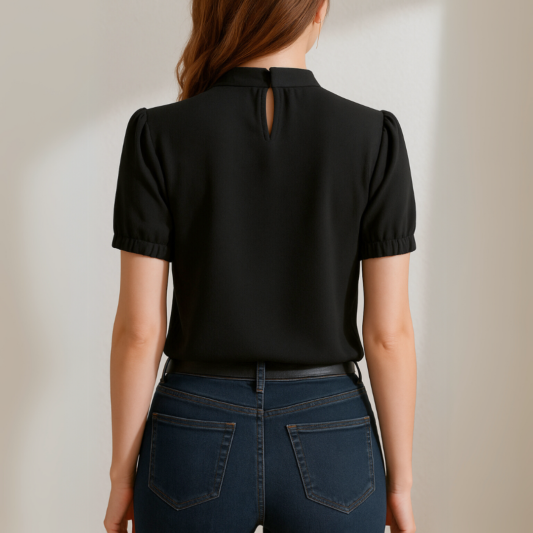 Damen Chiffon Bluse Mit Neckholder