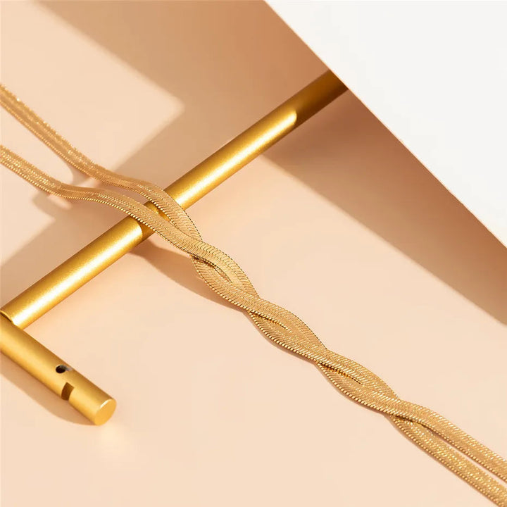 Lange Kette – SleekLuxe – Elegant & verstellbar – Geflochtene Glieder