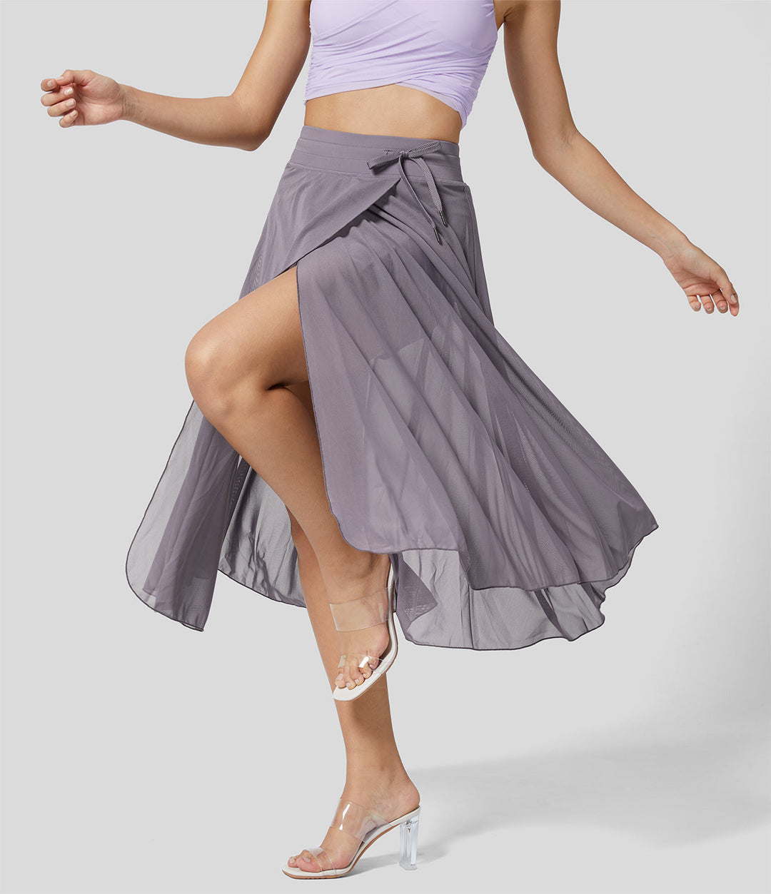 Damen Chiffonrock Mit Hohem Bund