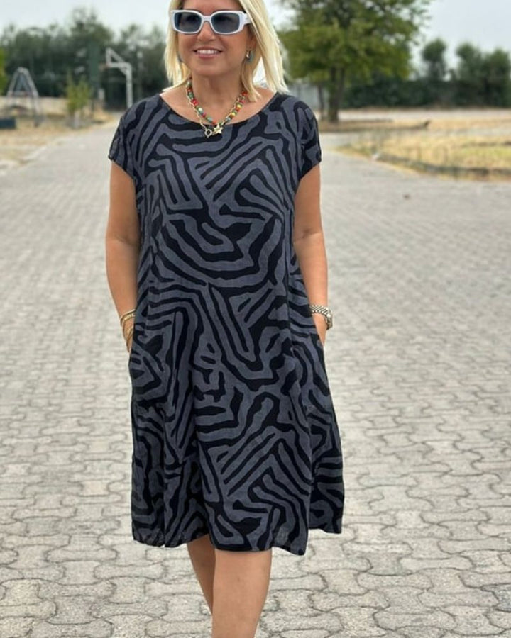 Vintage Kurzarmkleid Für Damen