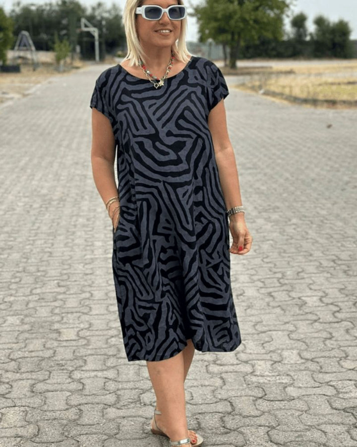 Vintage Kurzarmkleid Für Damen