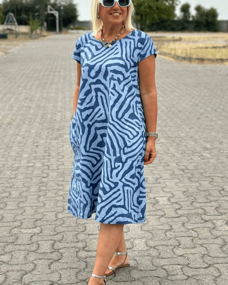 Vintage Kurzarmkleid Für Damen