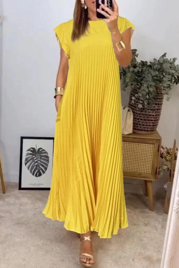 Damen Plissiertes Maxikleid