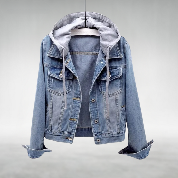 Damen Jeansjacke Mit Kapuze