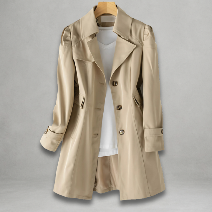 Damen Trenchcoat Mit Reverskragen Und Knöpfen