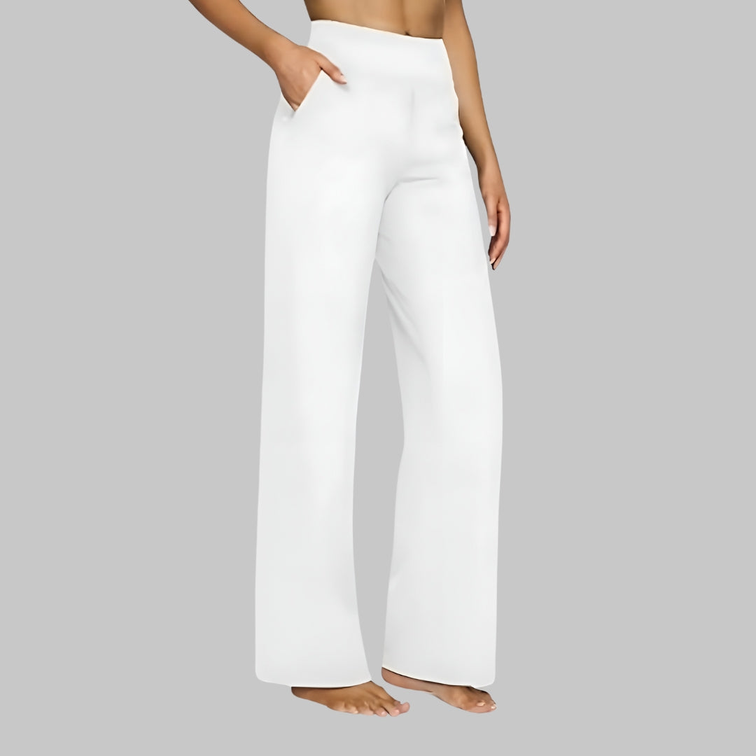 Dehnbare Hose mit weitem Bein für Damen