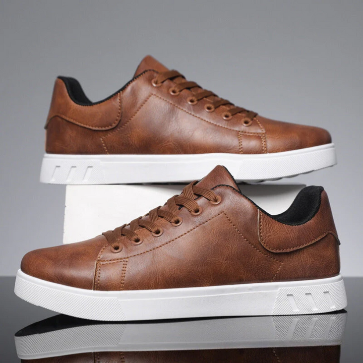 Herren Schnürbare Kunstleder Sneaker – Bequeme Freizeitschuhe