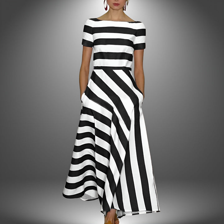 Gestreiftes Langes Damenkleid