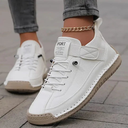 Damen-Sneaker aus Leder mit Schnürung – Bequeme und stützende Laufschuhe